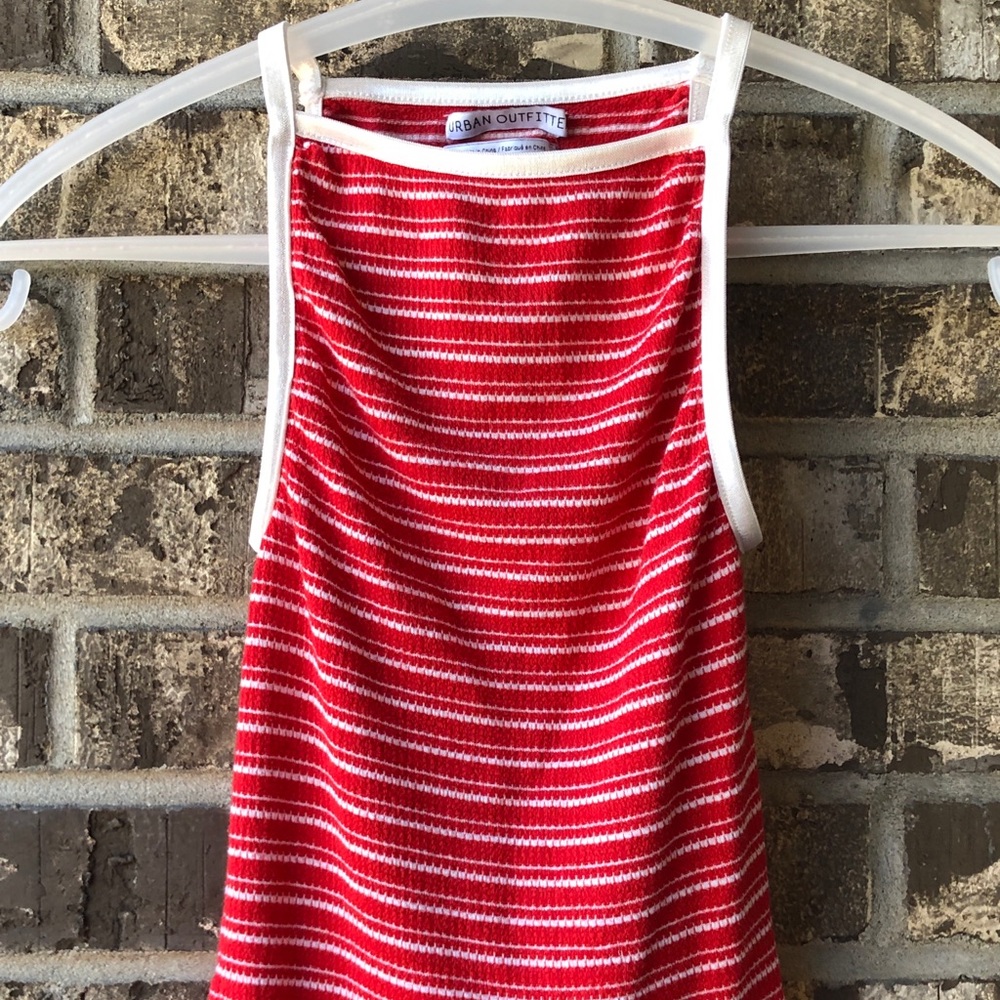 Red and white stripped crop top